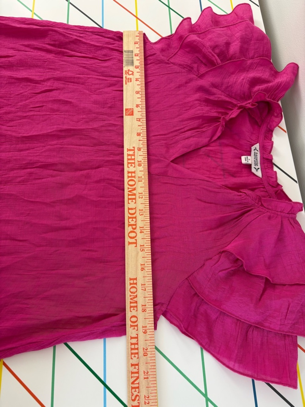 Nanette Lepore Fuchsia Ruffle Sleeve Blouse Size Small preppy summer in EUC - Picture 5 of 6